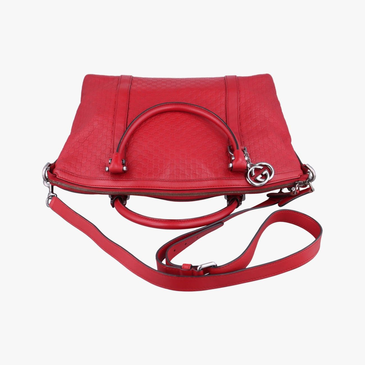 Gucci GG Charm Dome Red Leather Keychain — view 8