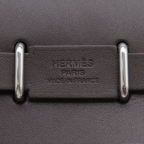 Hermes Shoulder Bag Herbag Zip 20 Mini Canvas Toile Hunter Ebene Ecru Silver — view 8