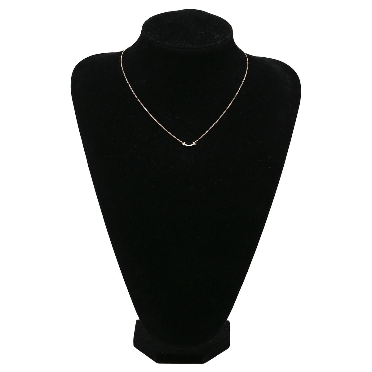 Tiffany & Co Necklace T Smile Mini Diamond Rose Gold Pink T&Co 18k — view 8