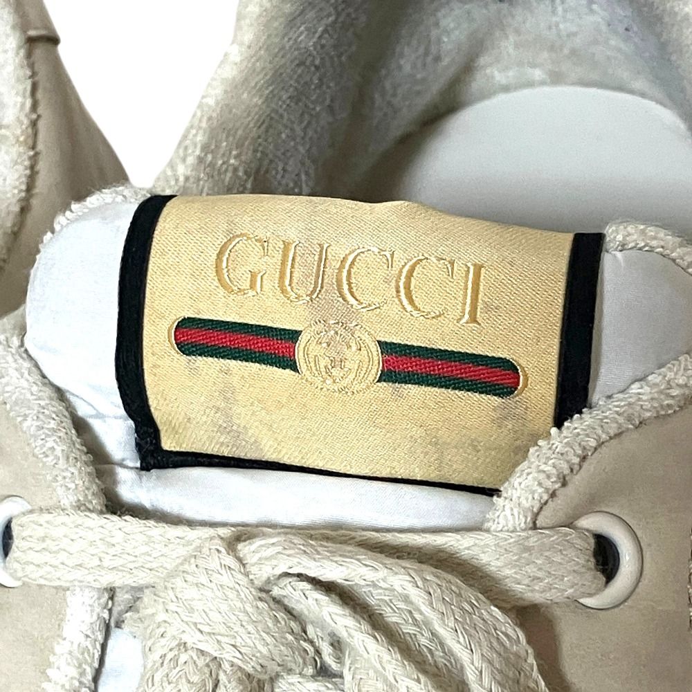 Gucci Web Line Sherry Screener Low Cut Leather Sneakers 14 33 White Beige — view 8