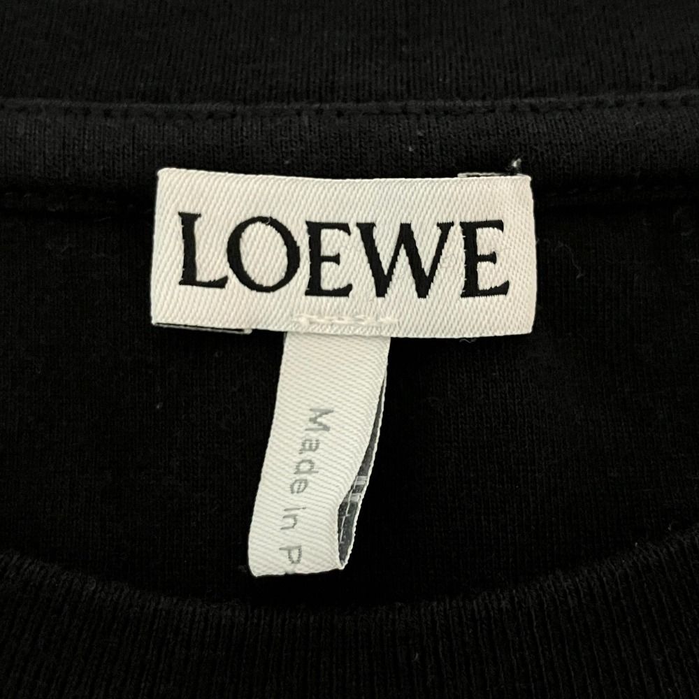 Loewe Anagram Embroidery Asymmetric Design Short Sleeve T-Shirt Black Spring XS — view 7