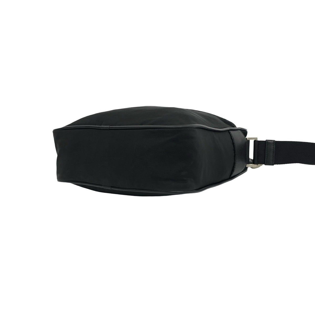 Prada Triangle Logo Tessuto Pocono Nylon Saffiano Leather Shoulder Bag Pochette — view 8