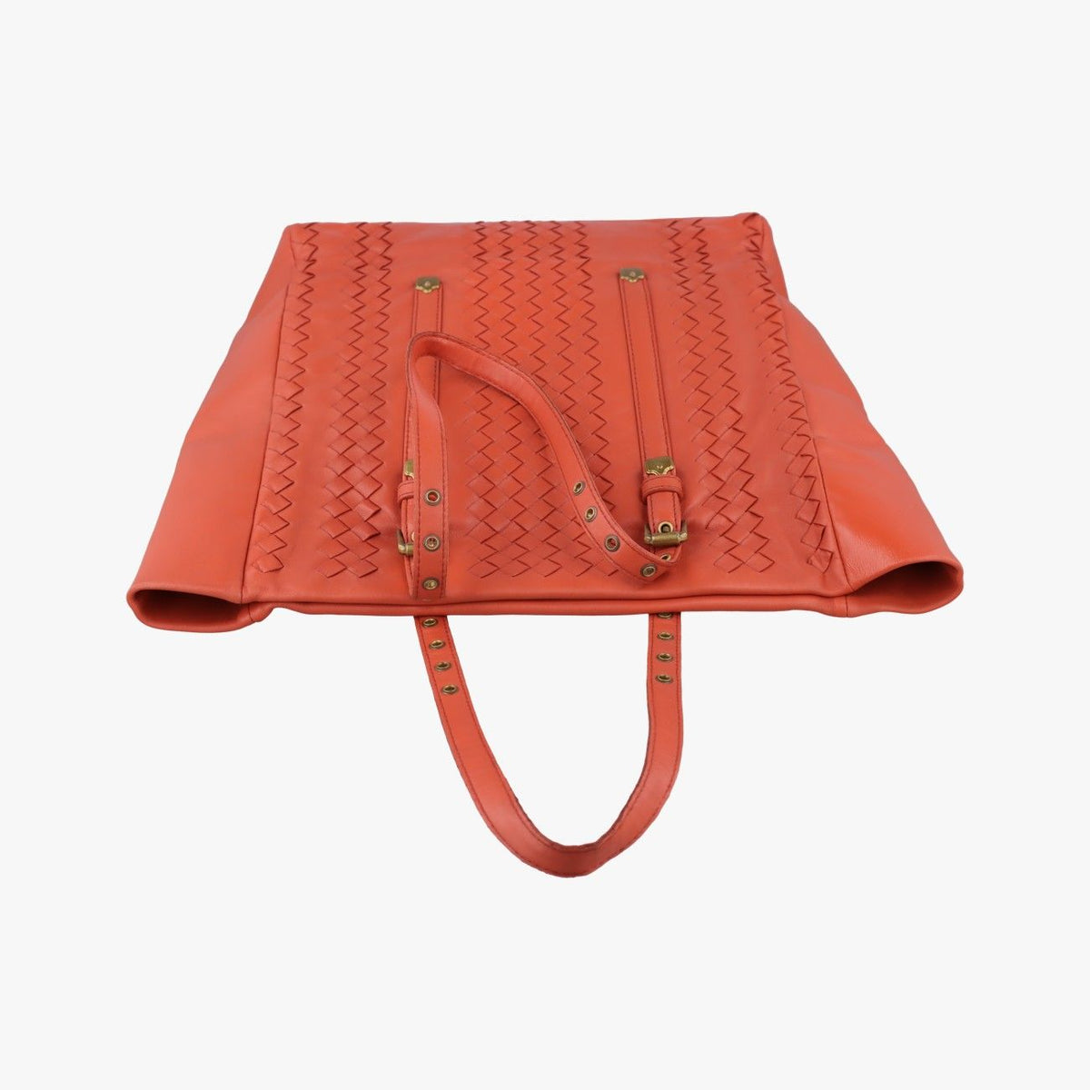 Bottega Veneta Intrecciato Orange Lambskin — view 8