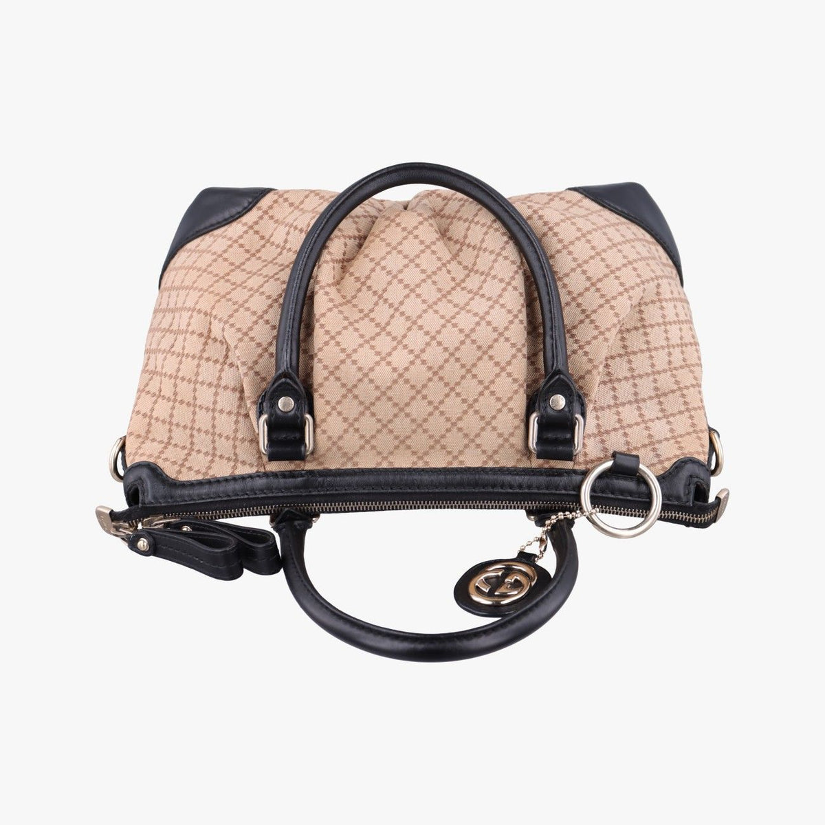 Gucci Sukey Diamante Beige Black Canvas Leather — view 8