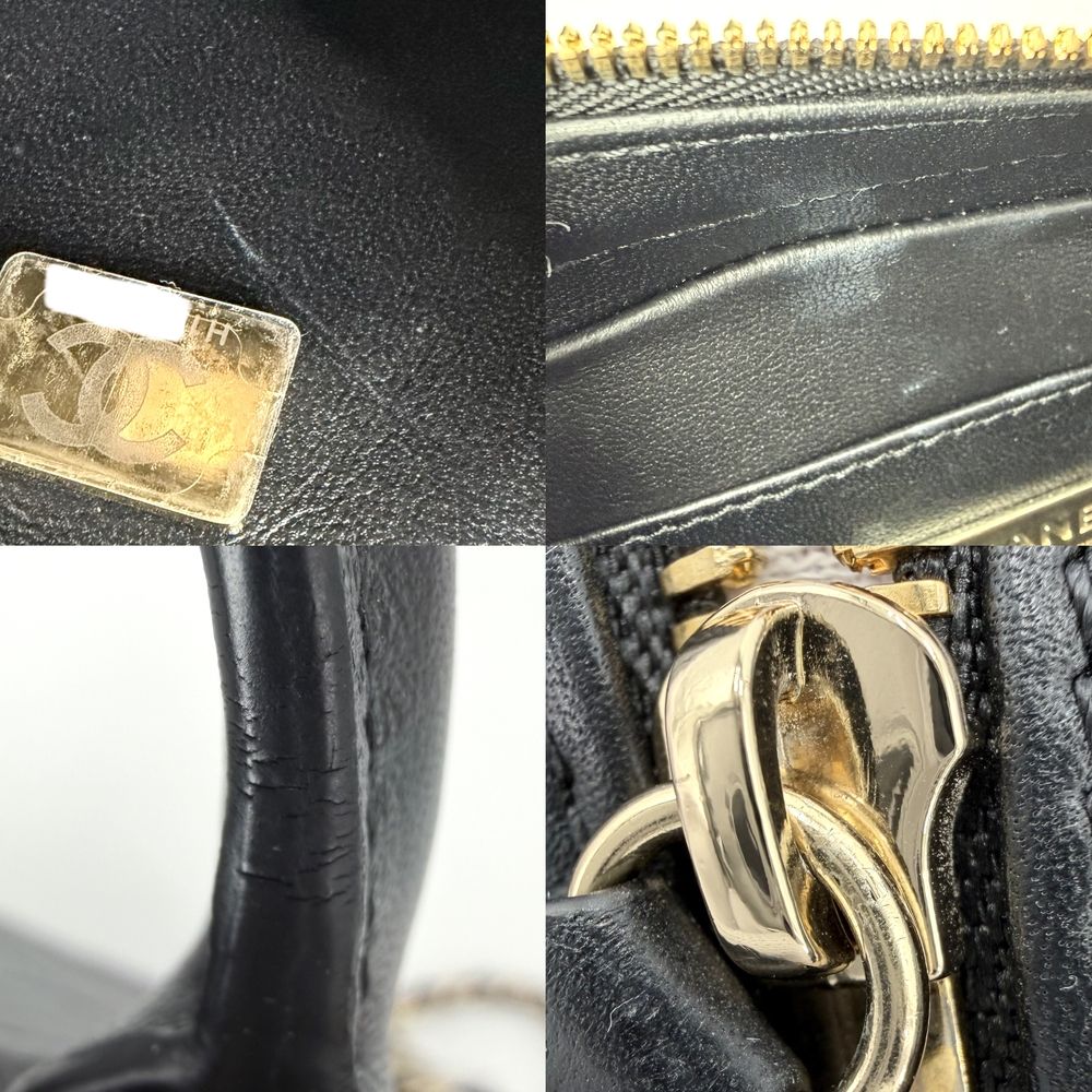 Chanel 2-Way Quilted CC Logo Shoulder Bag Small Vanity Crossbody Leather Black — view 7