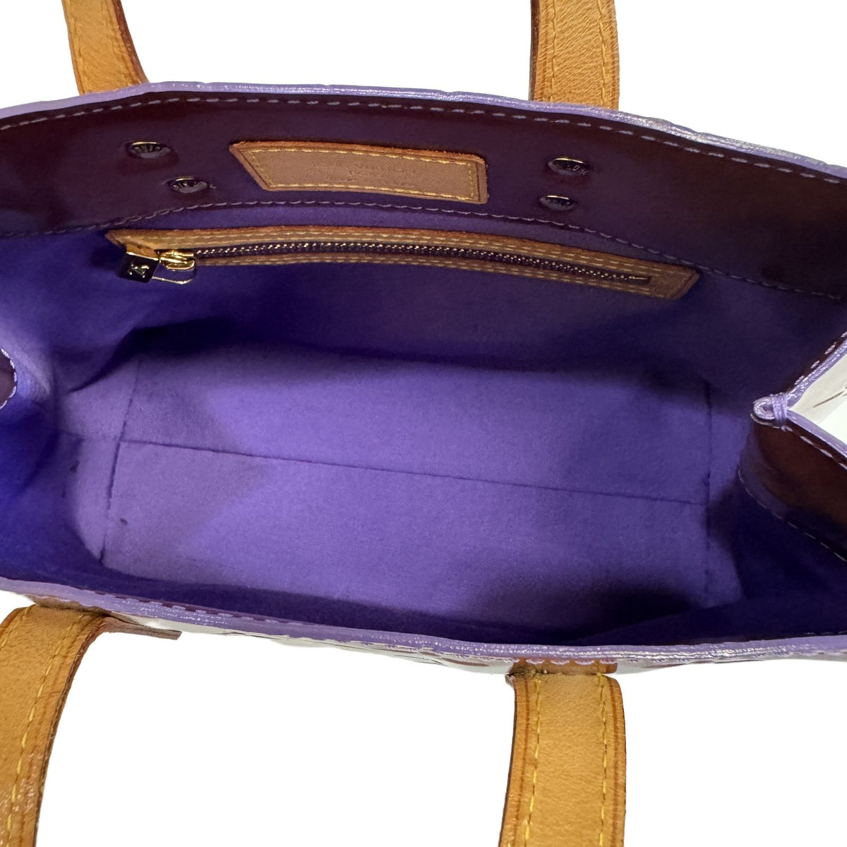Louis Vuitton Reade PM Monogram Vernis Patent Mini Bag Purple Amarante — view 8