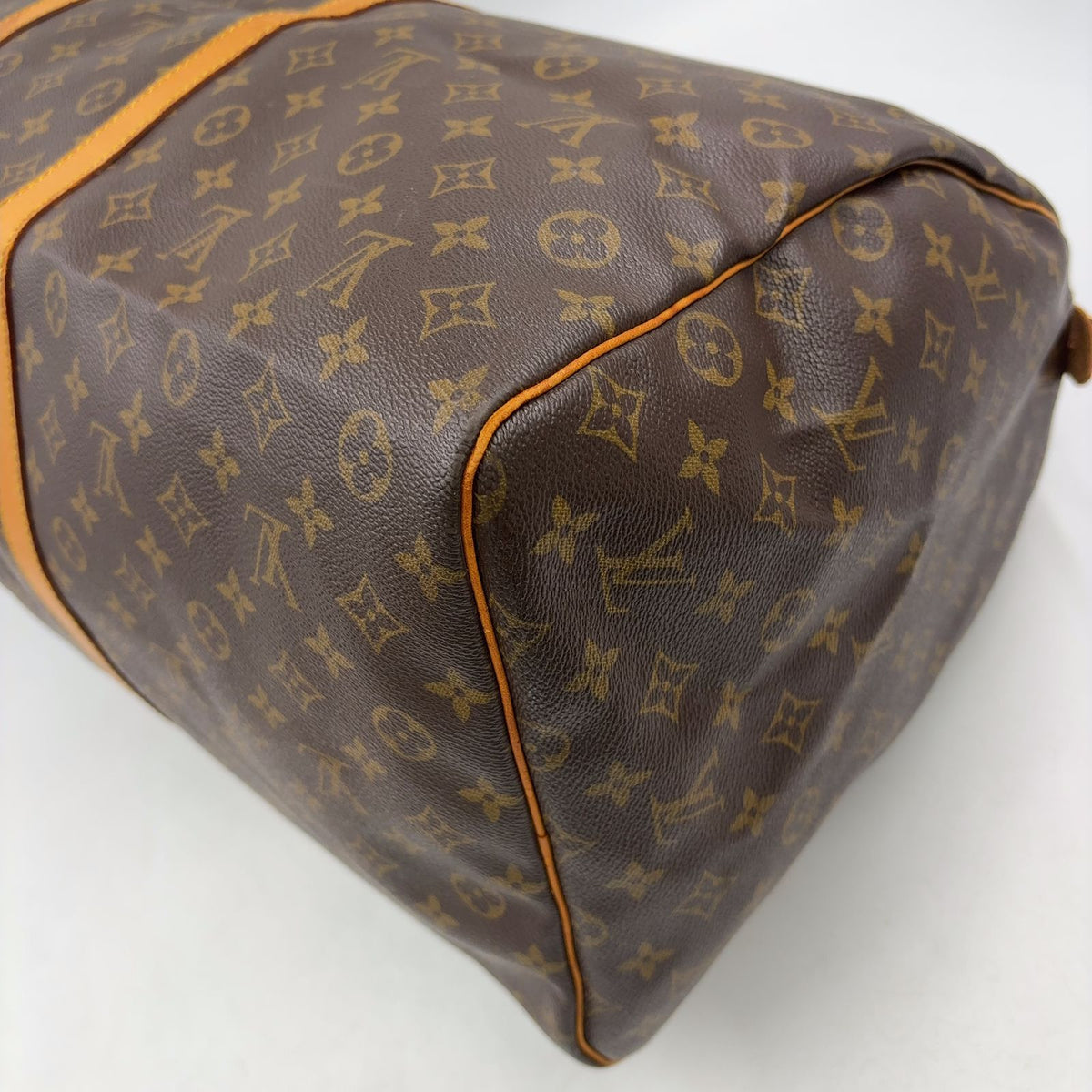Louis Vuitton Keepall 60 Monogram Leather Brown Boston Bag Gold — view 8
