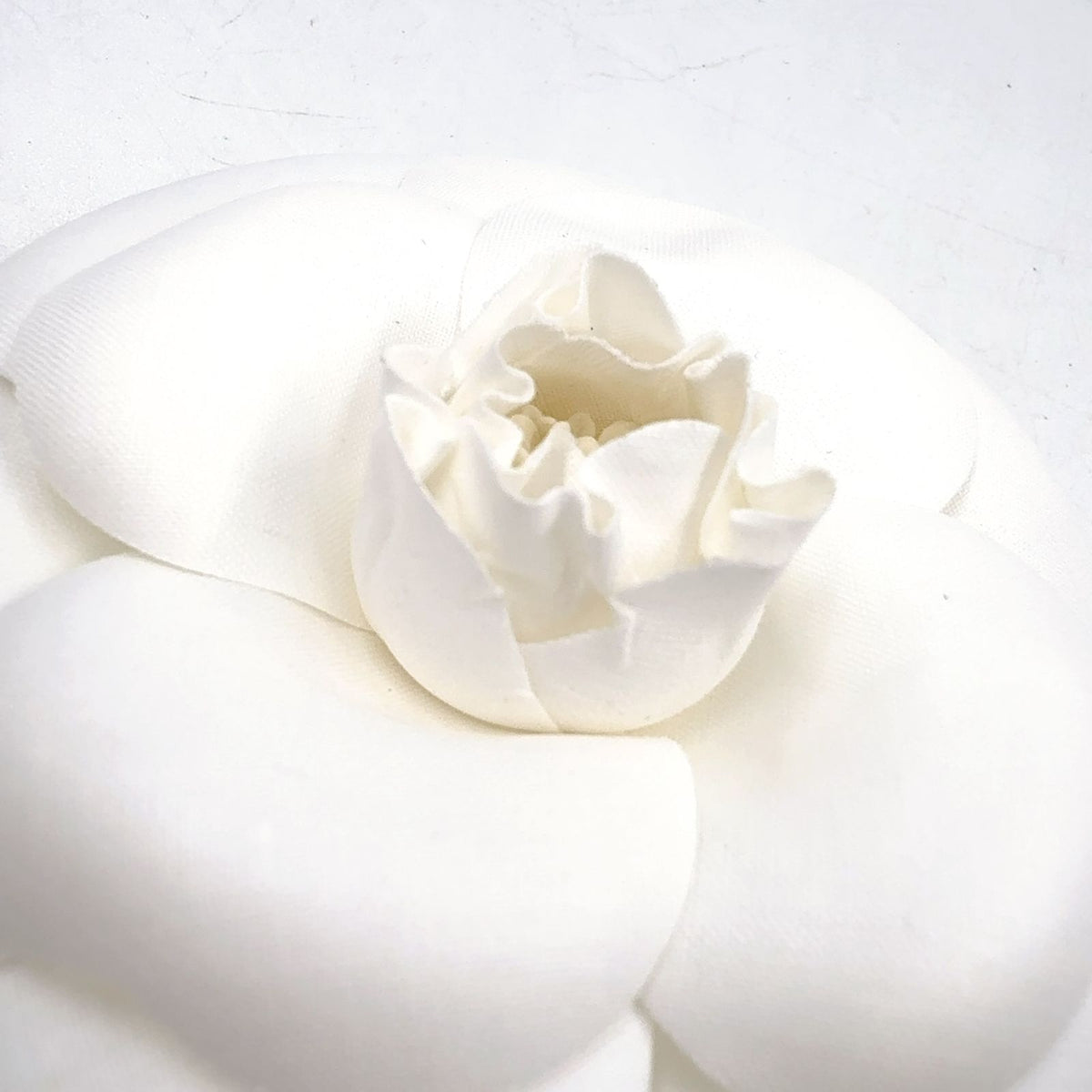 Chanel Camellia Corsage Satin White Gold Brooch — view 8