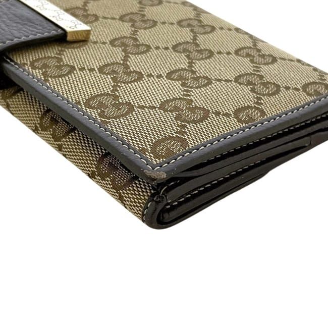 Gucci Bifold Wallet Canvas Leather Beige Brown — view 8