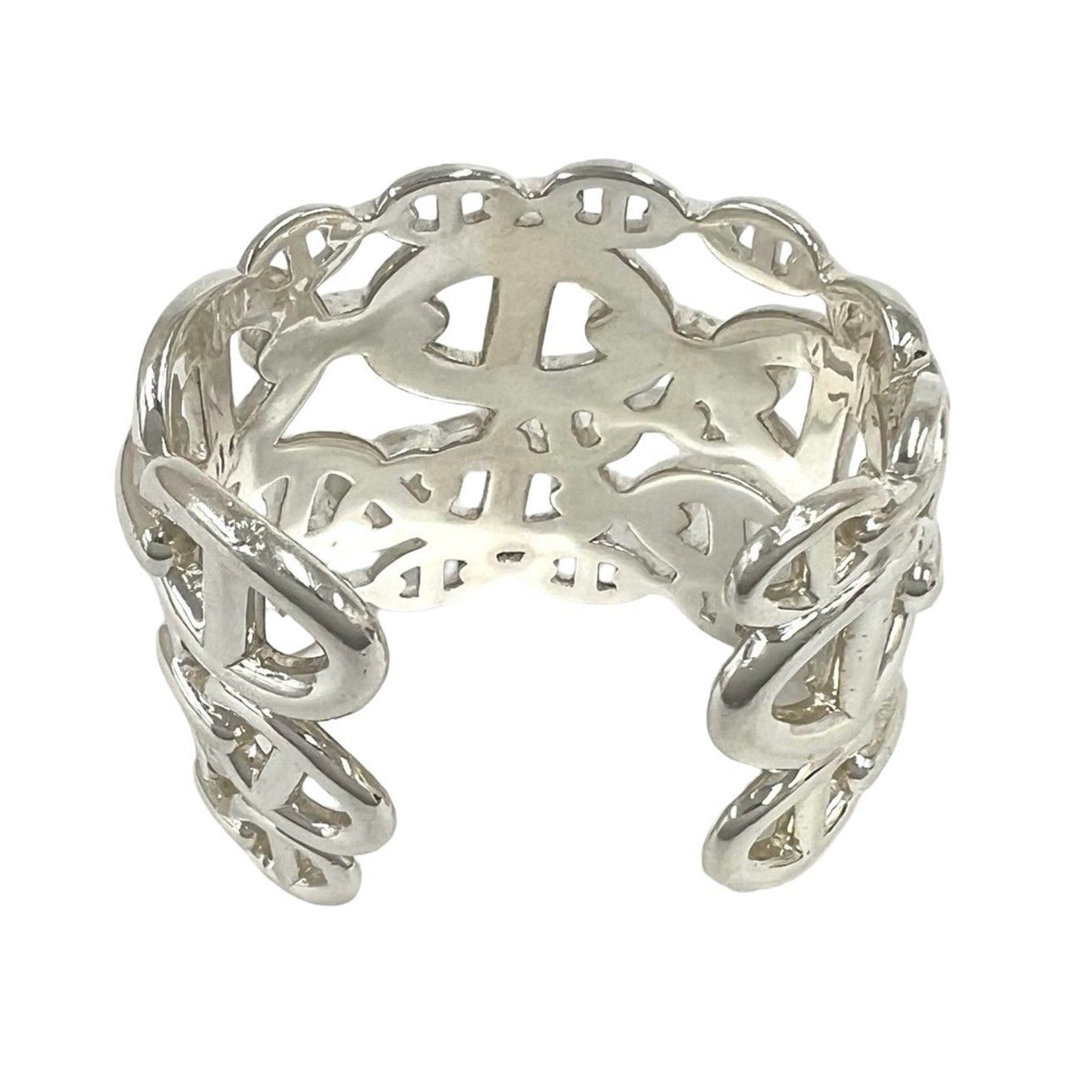 Hermes Chaine D'ancre Enchainee TGM Bangle 925 Sterling Silver Bracelet — view 5