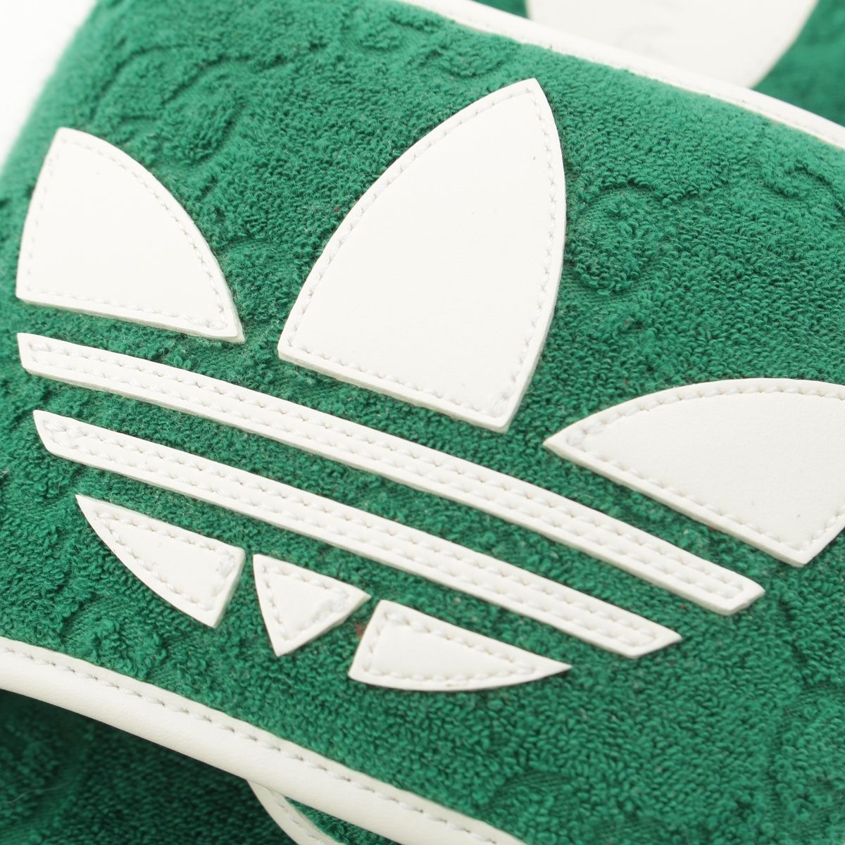 Gucci Adidas GG Cotton Canvas Platform Slides Sandals Green — view 8