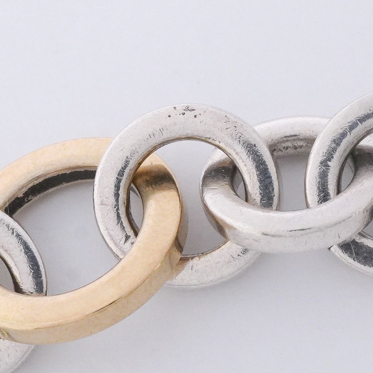 Tiffany & Co Bracelet Circle Link 18k Yellow Gold 925 Sterling Silver — view 8