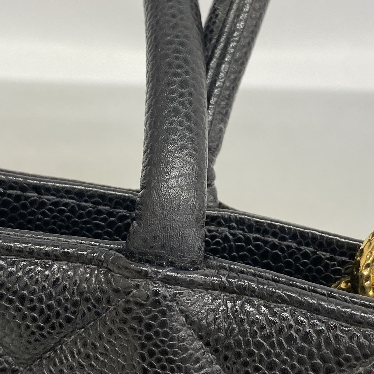 Chanel Tote Bag Reissue Caviar Leather Black Gold — view 8