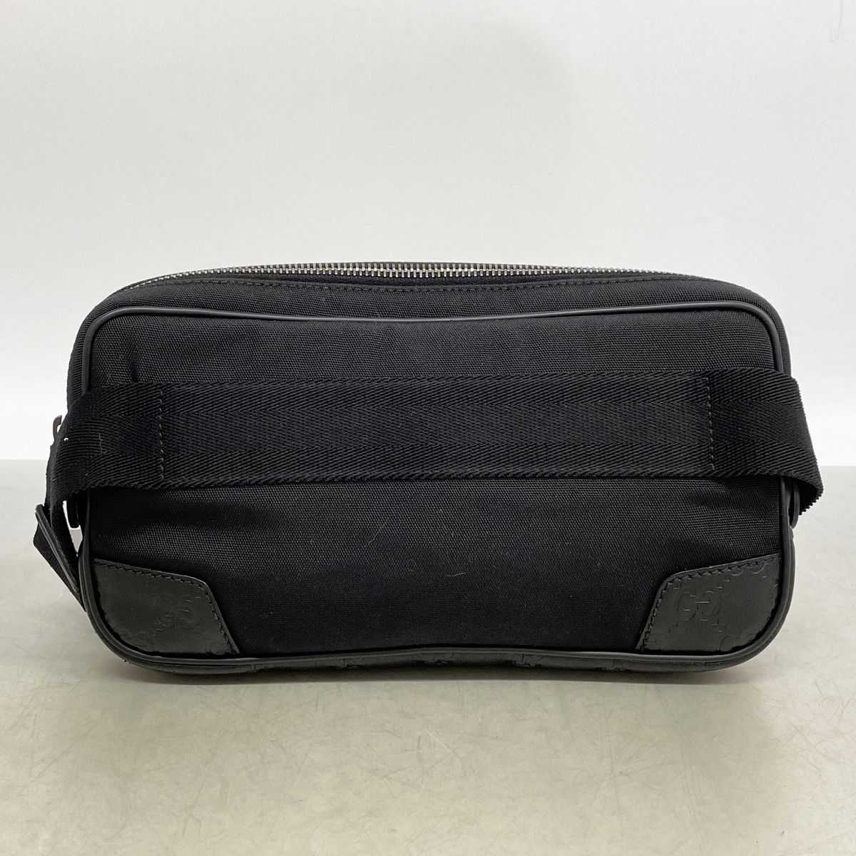Gucci Waist Bag Guccissima Leather Nylon Black Silver — view 8