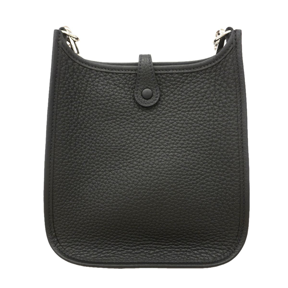 Hermes Shoulder Bag Evelyne TPM Taurillon Clemence Black Silver — view 8