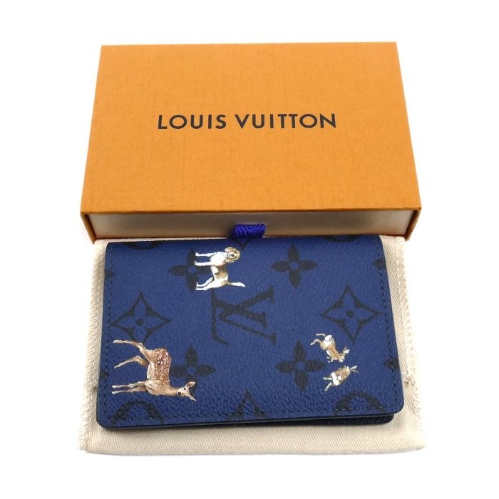 Louis Vuitton Pocket Organizer Card Case Monogram Forest Marine — view 5