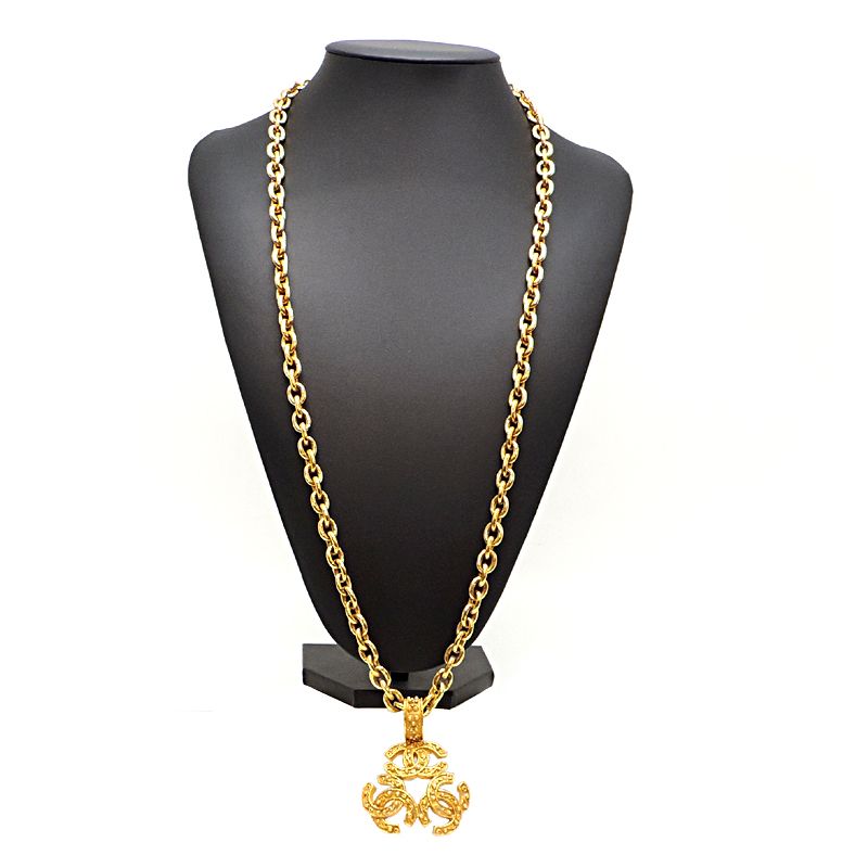 Chanel Triple Coco Necklace Gold Plated — view 7