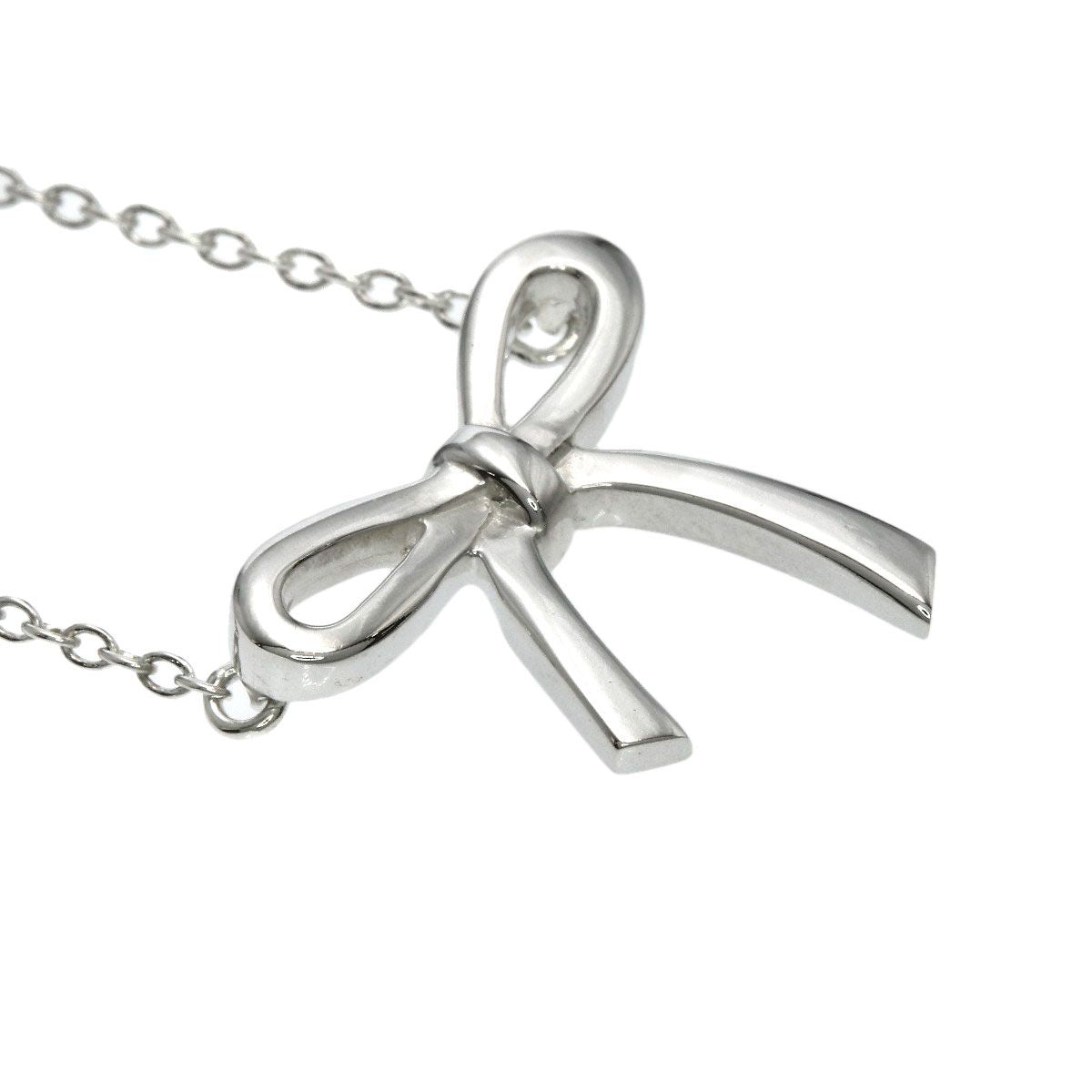 Tiffany & Co Bow Ribbon Necklace Silver — view 5
