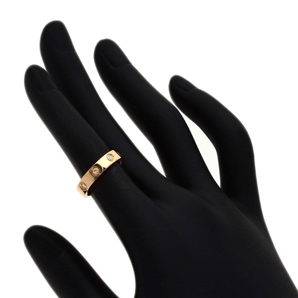 Cartier Mini Love Ring Full Diamond 48 18k Pink Gold — view 5