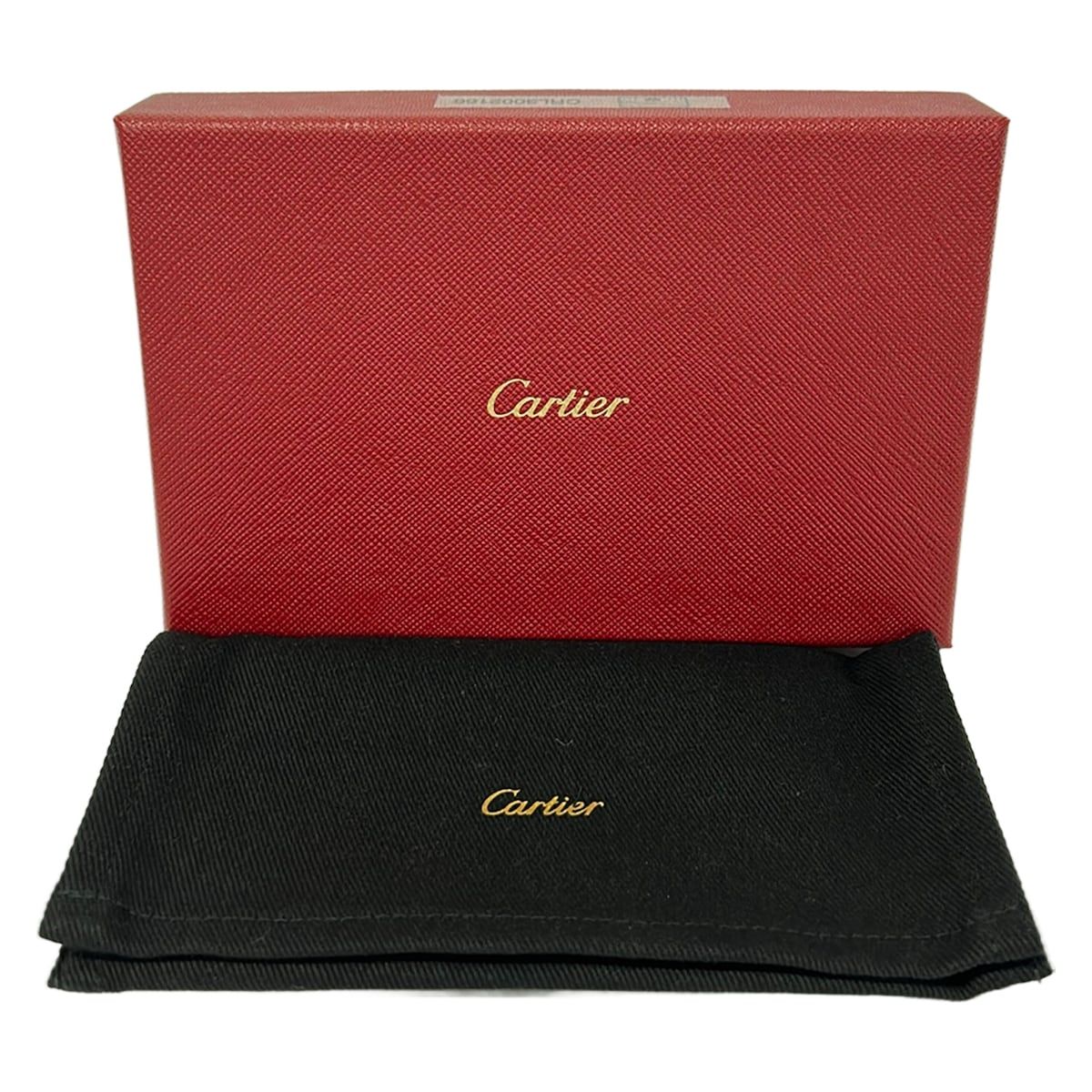 Cartier Card Case Panthere Black Stitch Leather — view 5