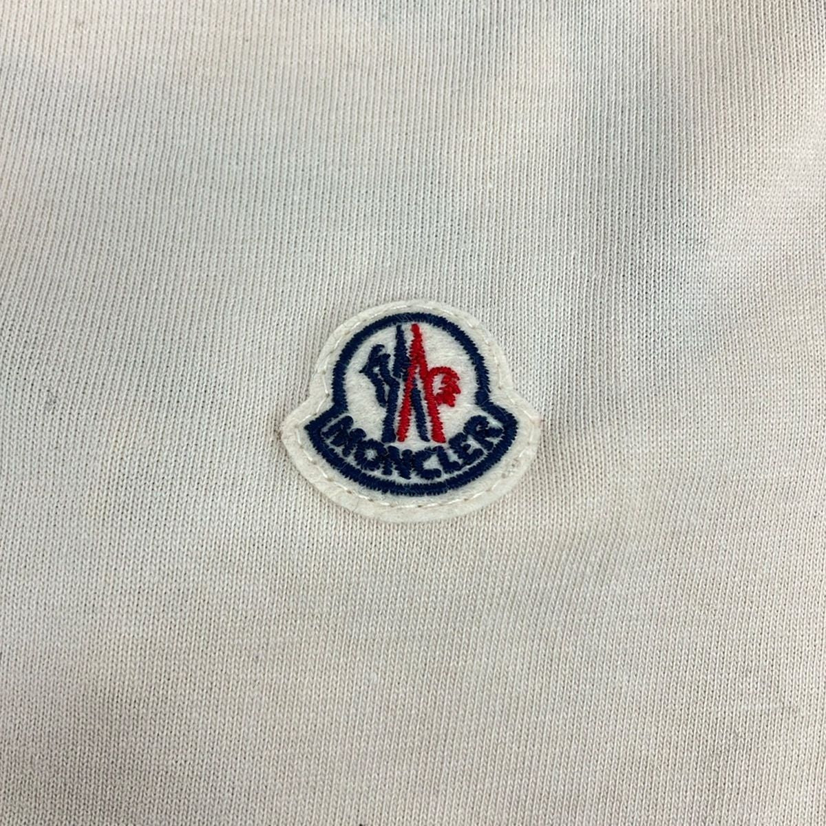 Moncler Short Sleeve T-Shirt Maglia Beige Black Multi Crew Neck Border — view 6
