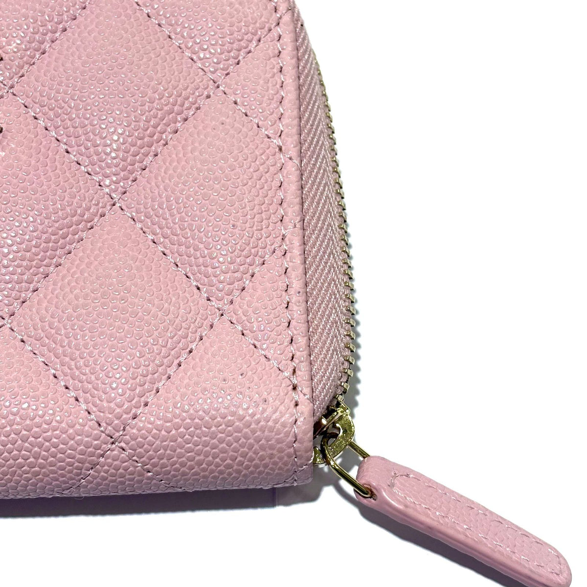 Chanel Quilted Coin Purse Pink Caviar Leather Hustamp — view 4