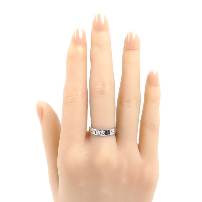 Cartier 18k White Gold Mini Love Full Diamond Ring — view 7