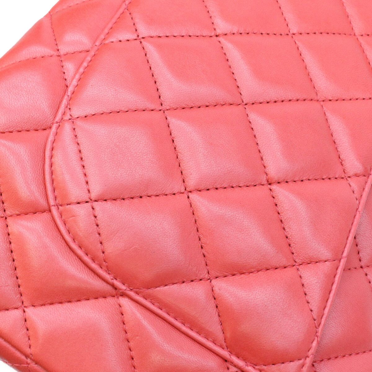 Chanel Red Lambskin Velour Nylon Chain Maxi Quilted 30 Shoulder Bag — view 8