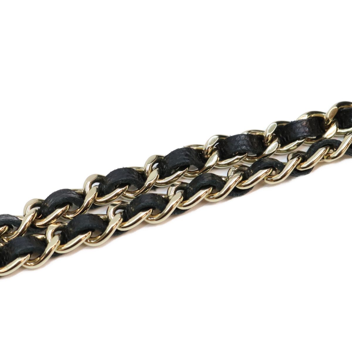 Chanel Black Tamless Classic Caviar Half Rhinestone Chain Wallet Shoulder Bag — view 8