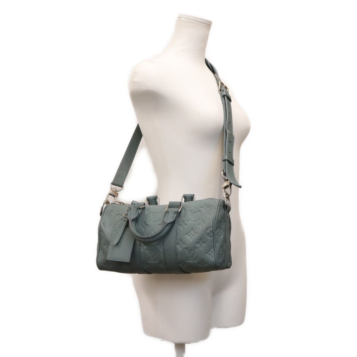 Louis Vuitton Taurillon Leather Misty Lakegreen Keepall Bandouliere 25 Boston — view 7