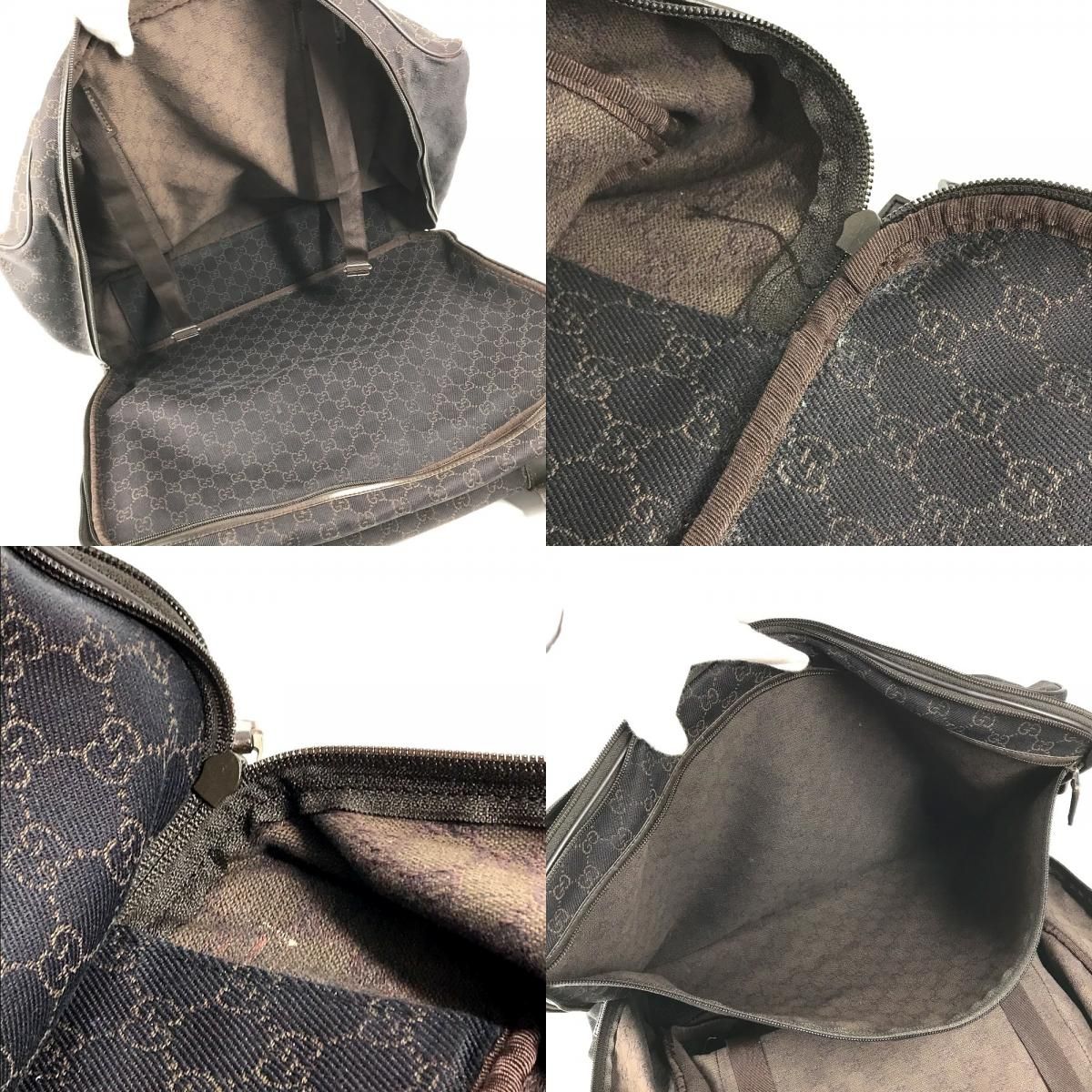 Gucci Boston Bag GG Logo Canvas Leather Brown — view 8