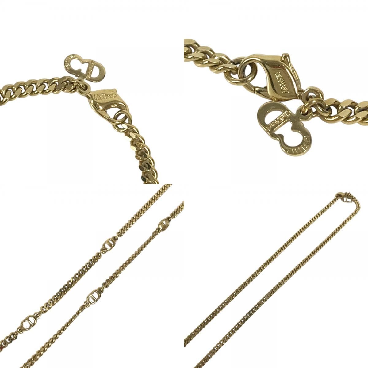 Dior Necklace Long CD Logo Vintage Metal Gold — view 8