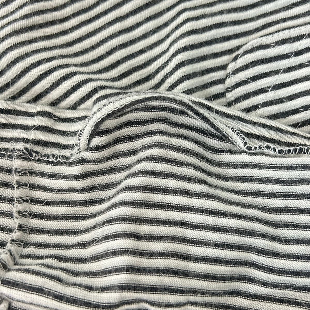Chanel Long Sleeve Top S Black Light Gray White Turtleneck Border Asymmetric — view 6