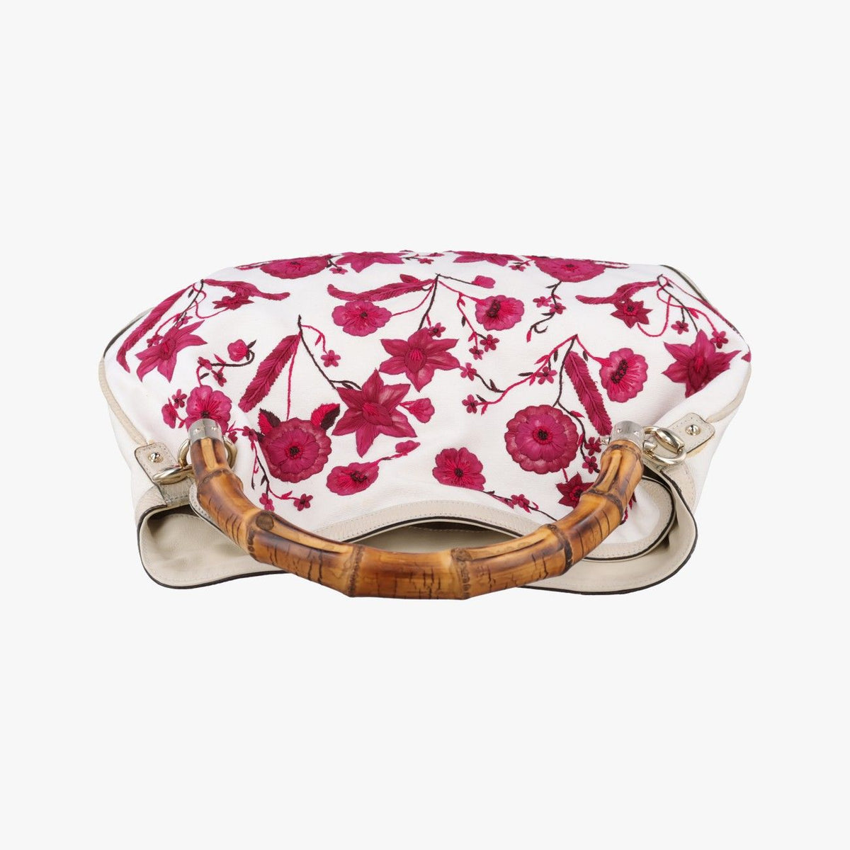 Gucci Bamboo White Bordeaux Flora Canvas Leather — view 8