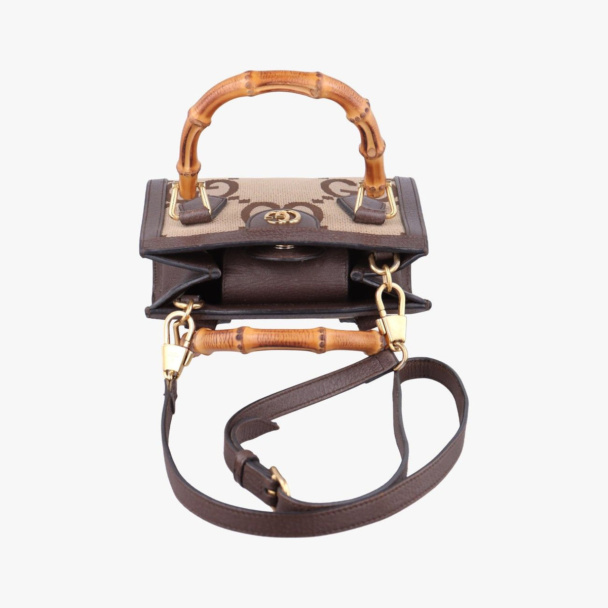 Gucci Diana Jumbo GG Mini Brown Canvas Leather — view 8