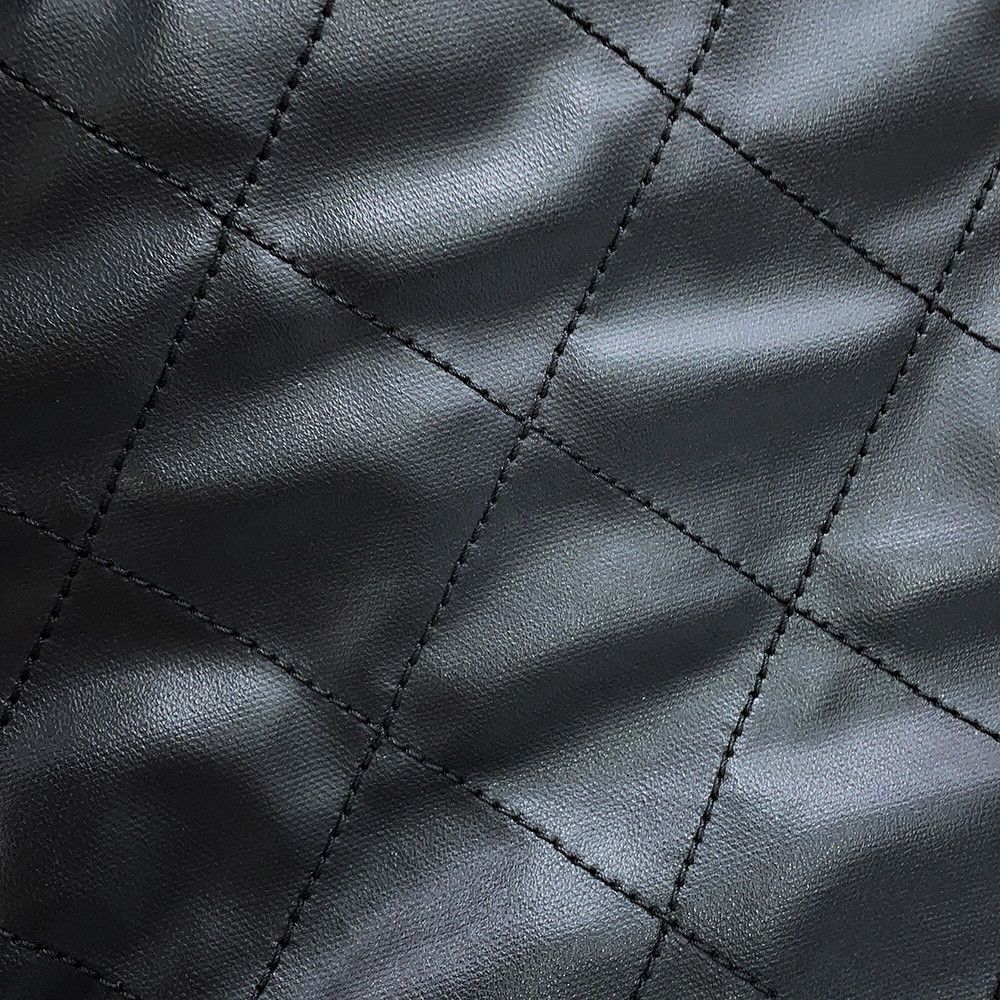 Chanel Tote Bag Quilted Paris Biarritz MM Medium Leather Canvas Black — view 8