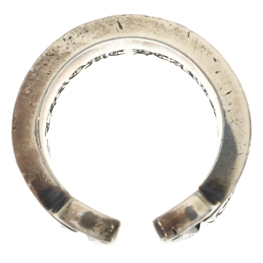 Chrome Hearts LG Scroll Label Large Ring Silver — view 6