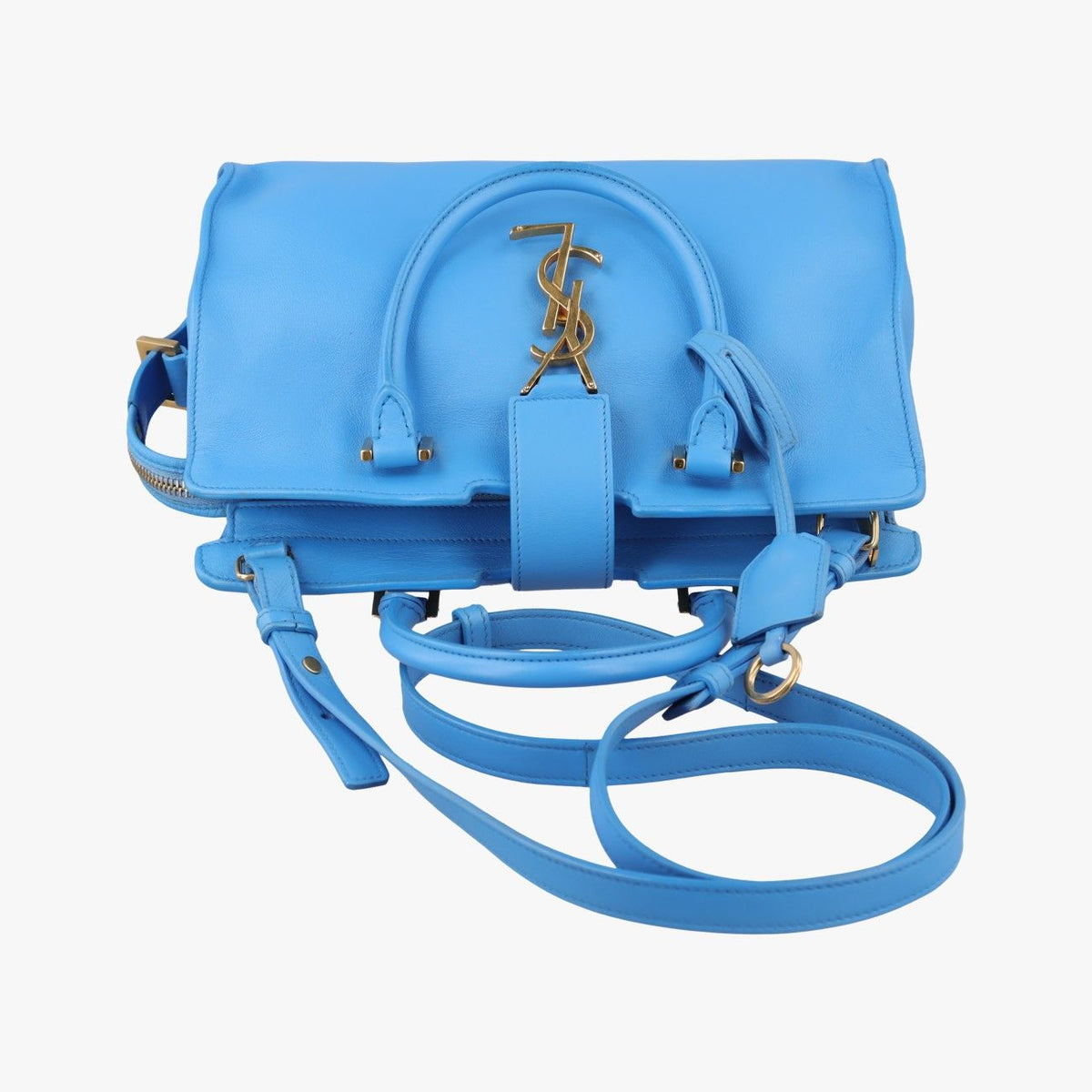 Saint Laurent Baby Cabas Blue Leather — view 8