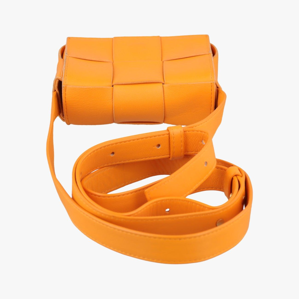 Bottega Veneta Candy Cassette Orange Lambskin Shoulder Bag — view 8