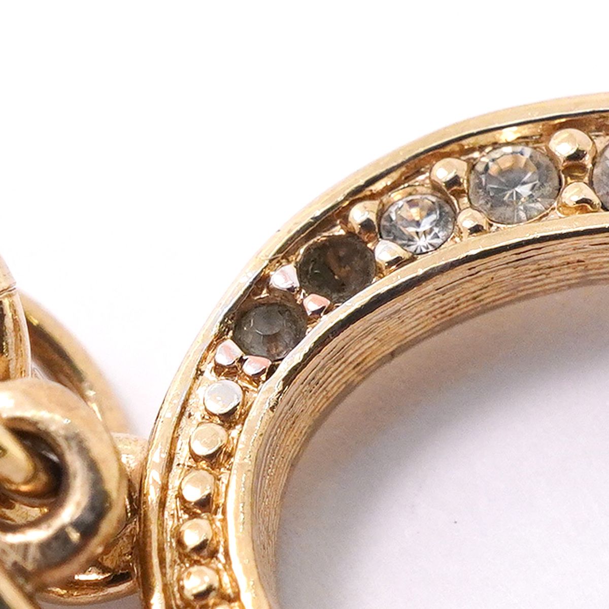 Dior Necklace Logo Gold Plated Rhinestone — view 8