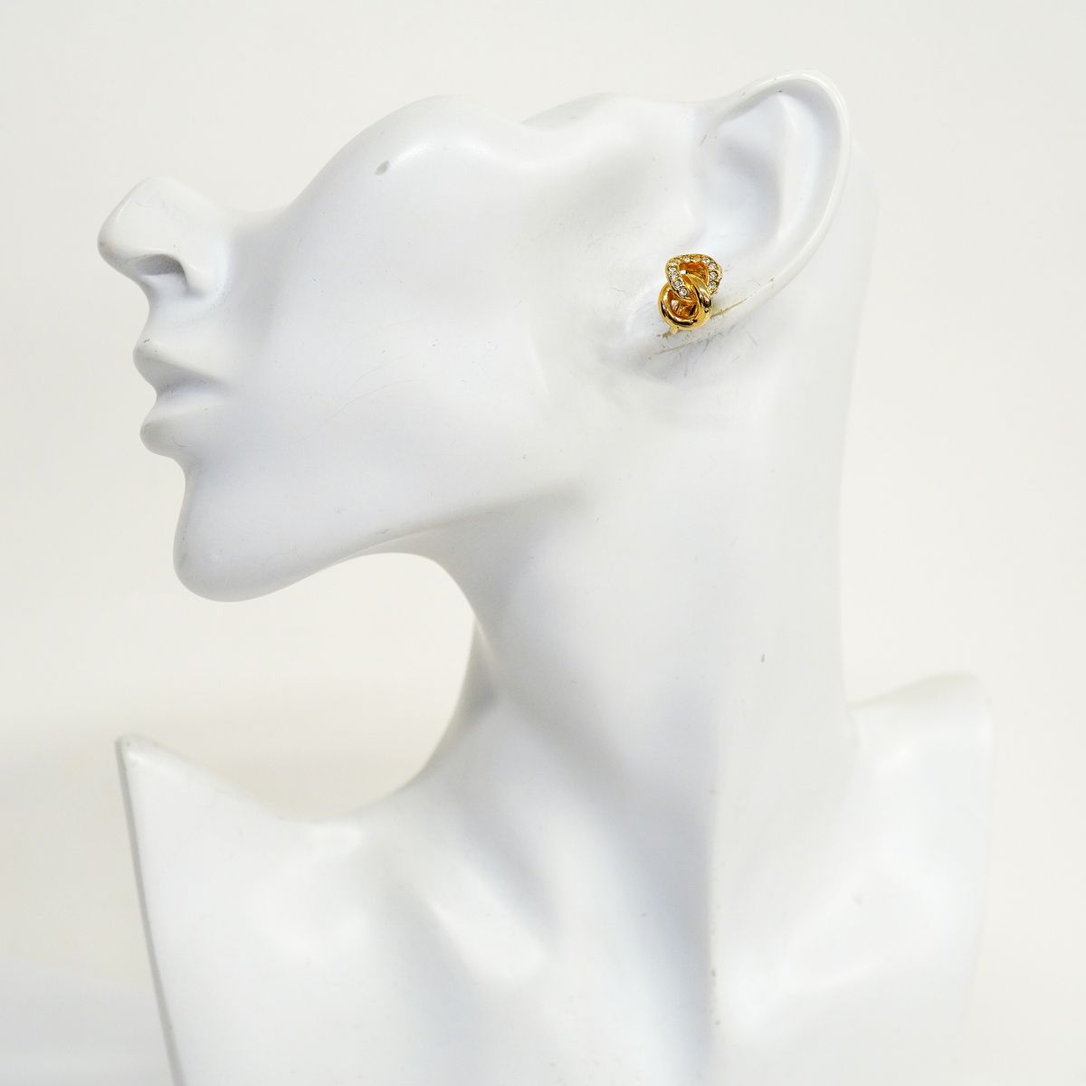 Dior Earrings Gold Plated Rhinestone — view 5