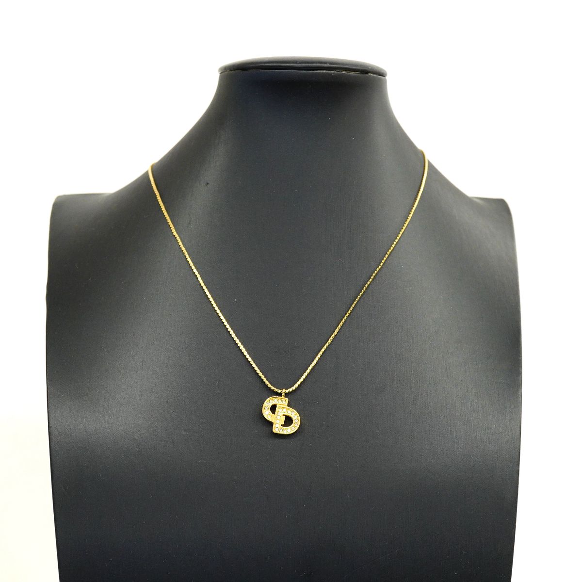 Dior Necklace CD Logo Gold Plated Rhinestone — view 6