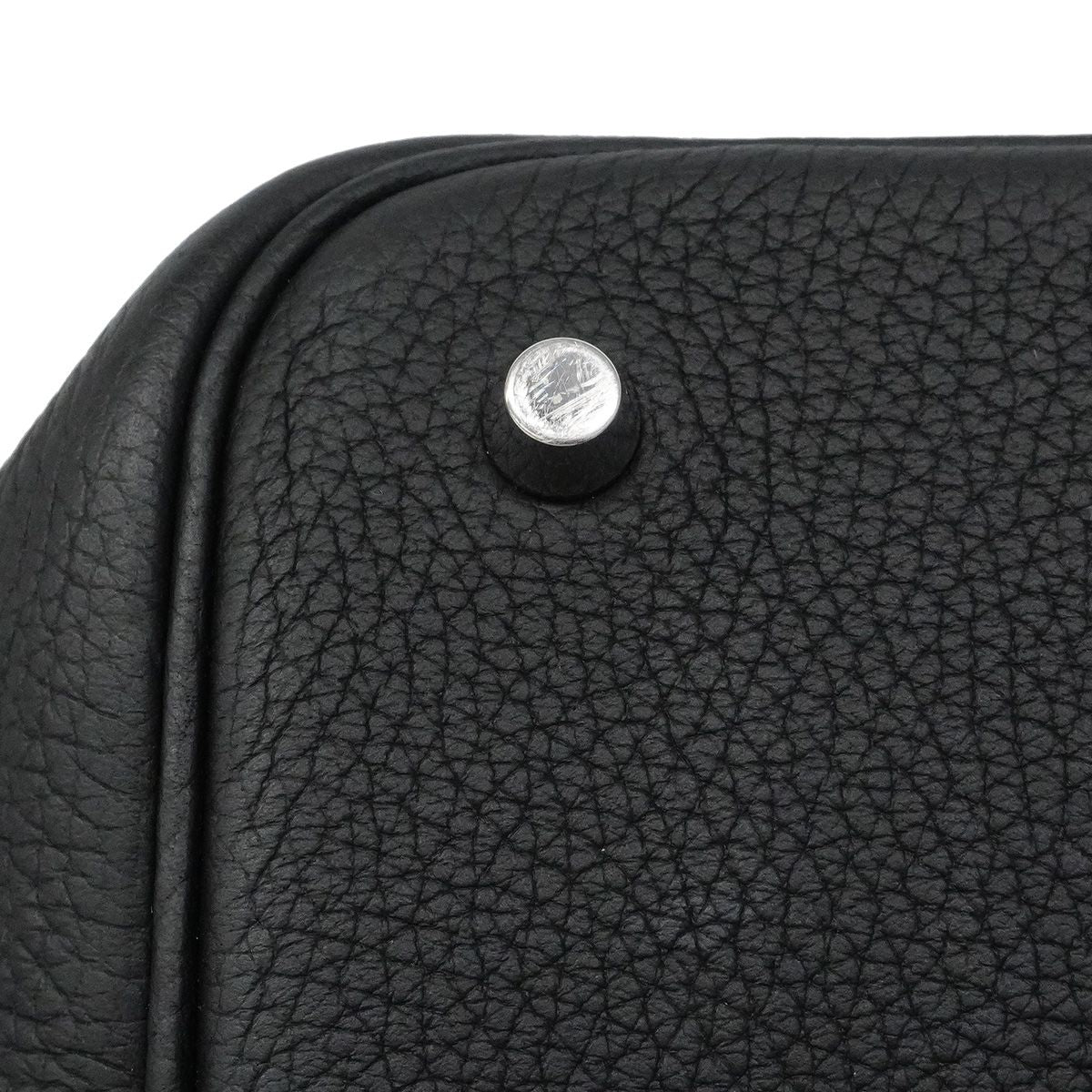 Hermes Handbag Picotin Lock MM Taurillon Clemence Black Silver — view 8