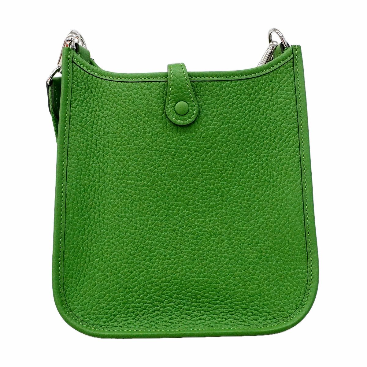 Hermes Shoulder Bag Evelyne TPM Taurillon Clemence Vert Yucca Silver — view 6