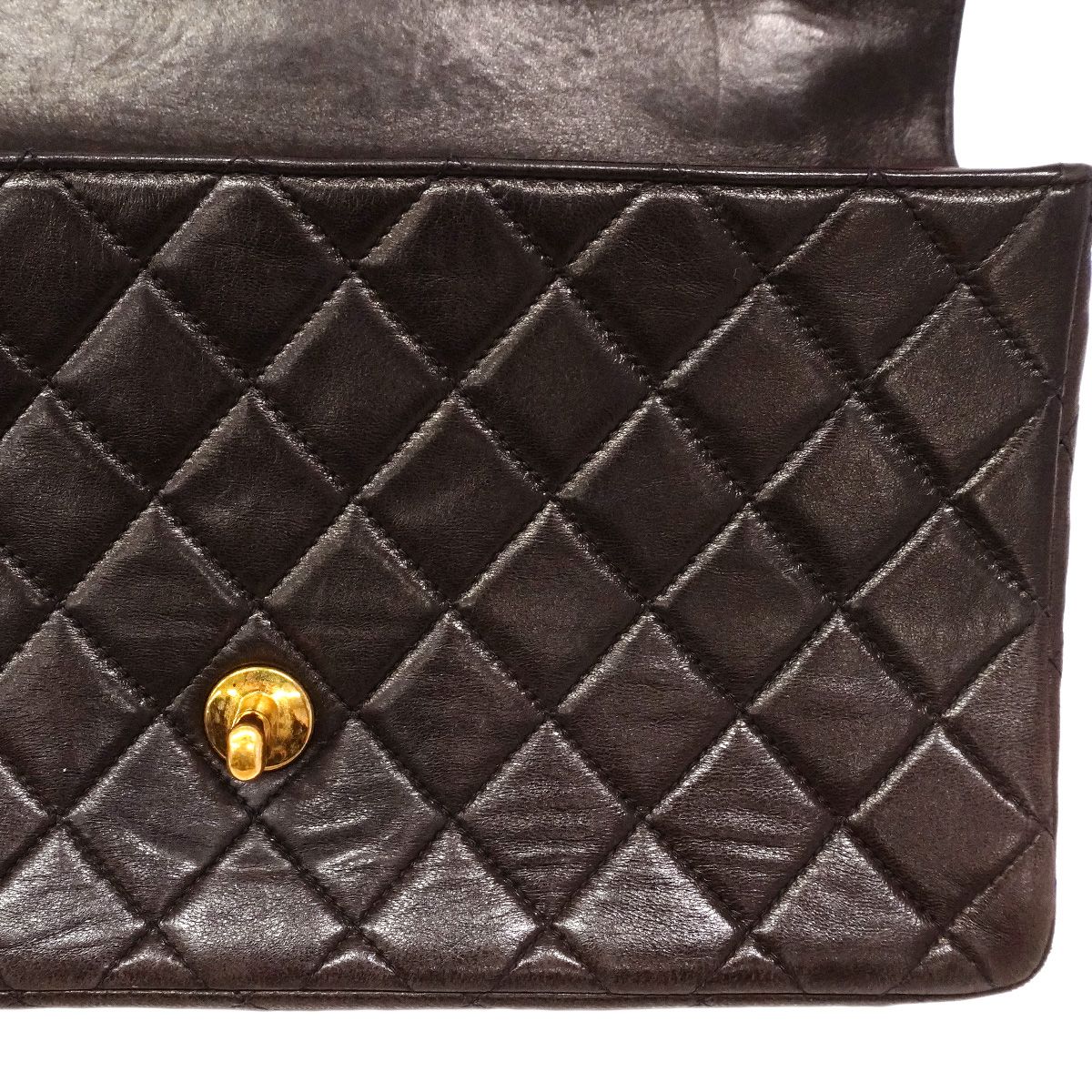 Chanel Handbag Quilted Parent Child Bag Lambskin Black Gold — view 8