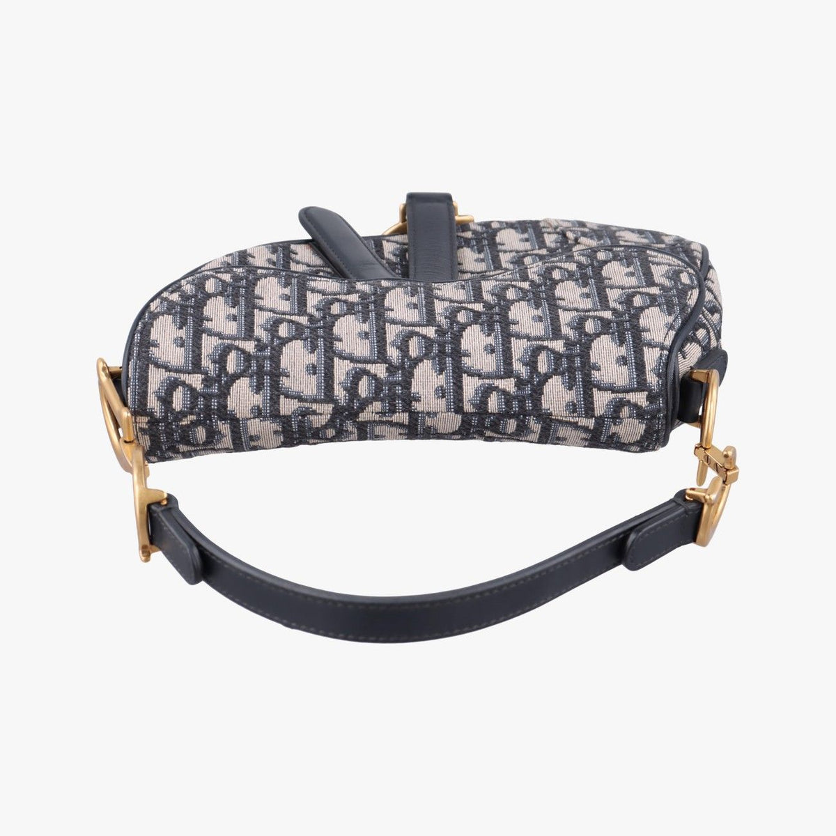 Dior Saddle Navy Jacquard Leather Shoulder Bag — view 8