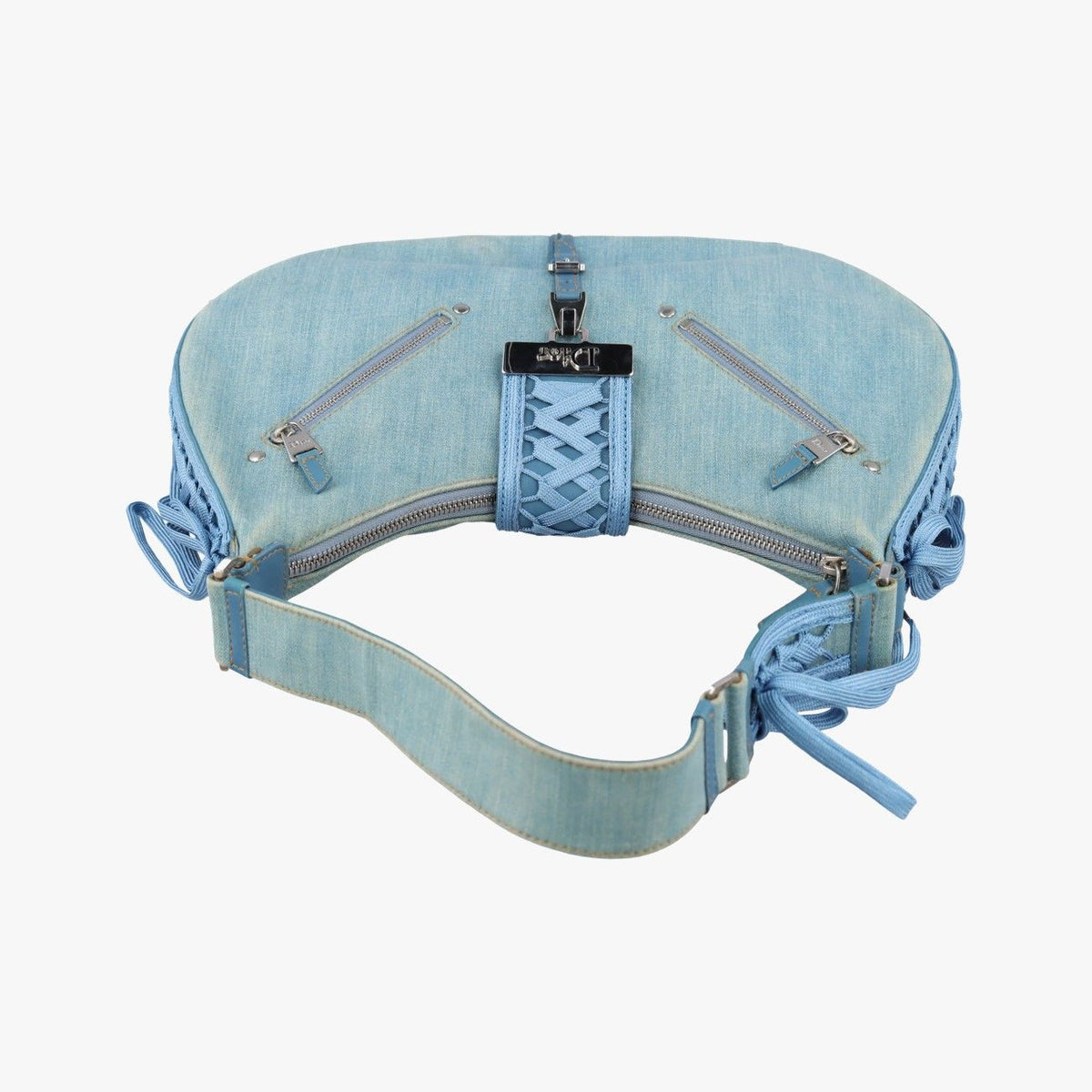 Dior Admit It Shoulder Bag Blue Denim — view 8
