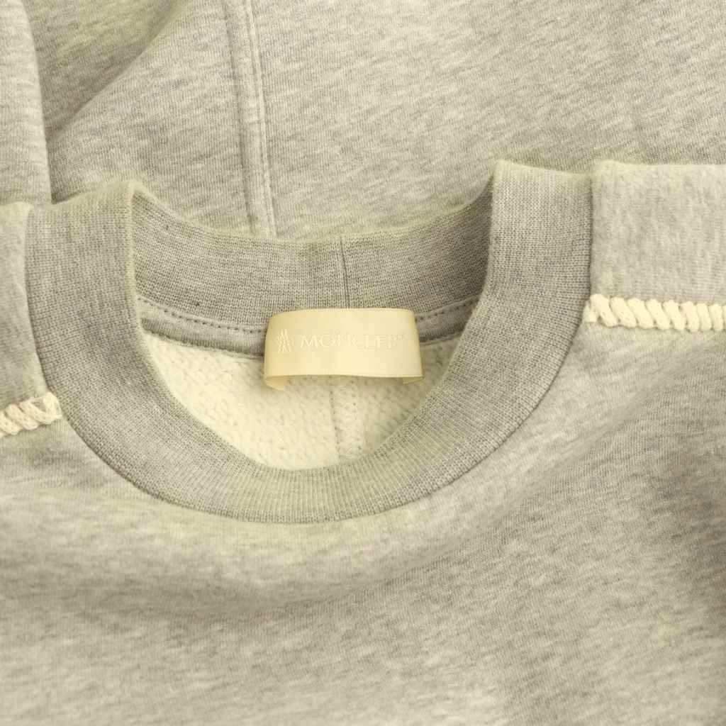 Moncler Brushed Lining Raglan Sweatshirt Pullover Heather Gray White XS — view 6