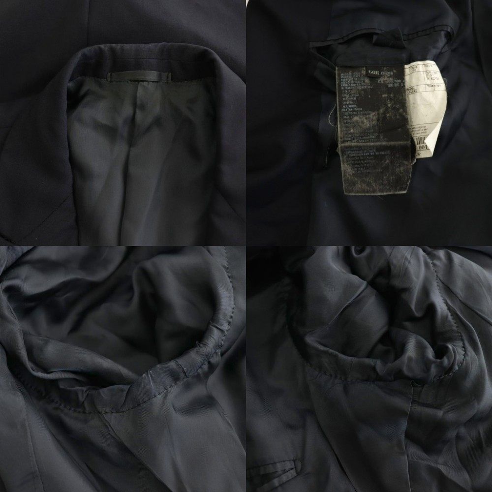 Prada Peak Lapel Double Breasted Tailored Jacket Fully Lined Mohair Blend Navy — view 7