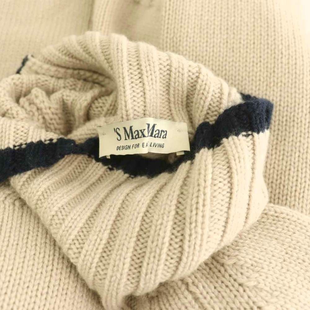 Max Mara S 'S Wool Cashmere High Neck Knit Sweater Long Sleeve S Light Greige — view 6